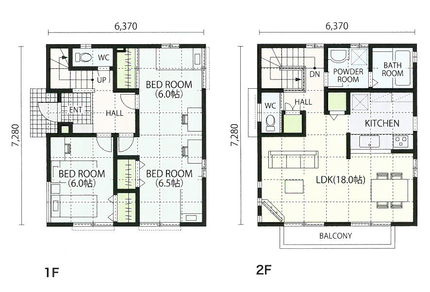 28坪 3LDKの2階建てのお家